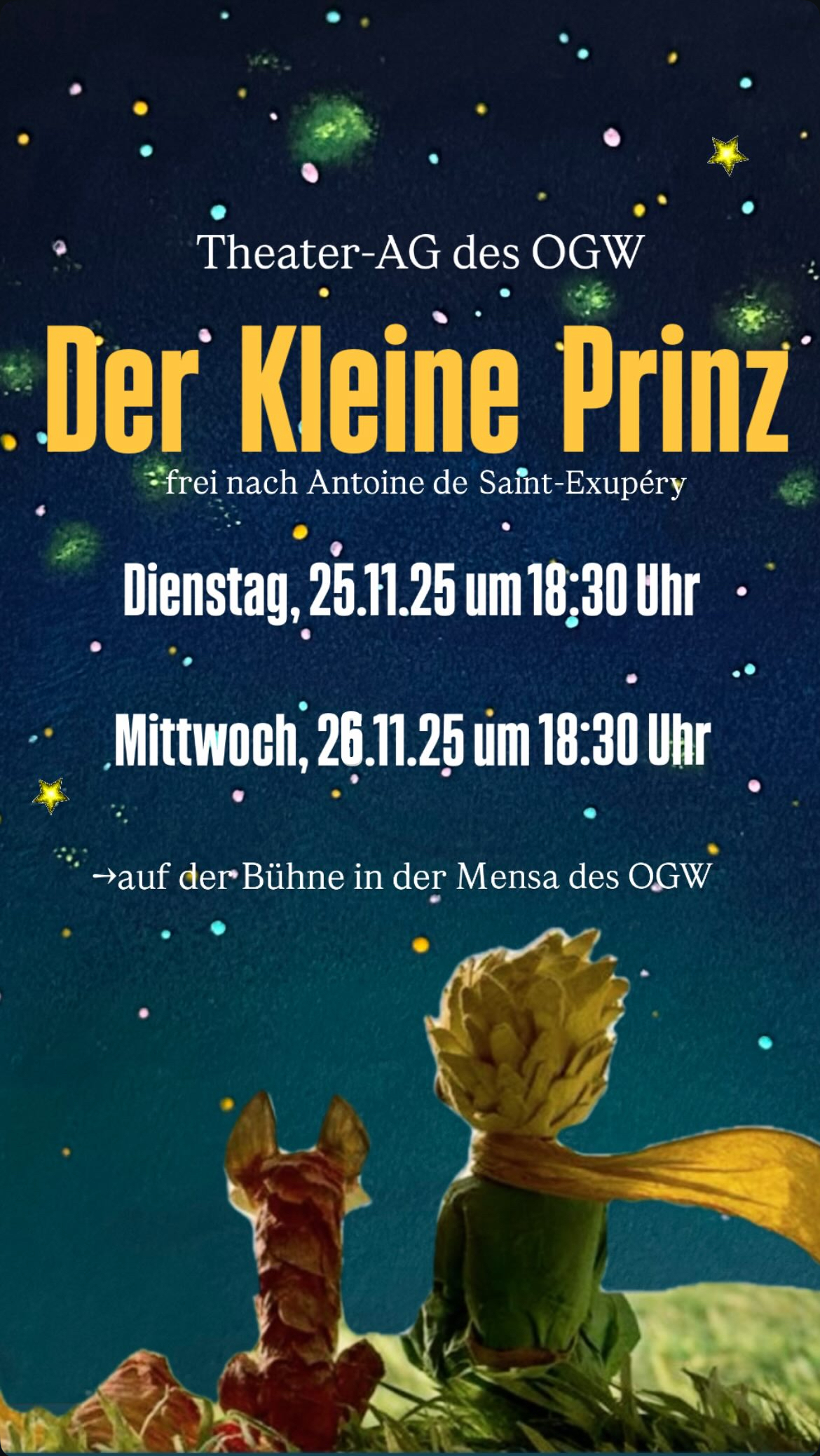 Einladung zur Theateraufführung &quot;Der Kleine Prinz&quot;