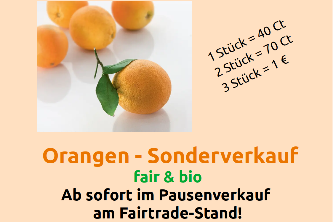 Faire Bio-Orangen im Sonder-Fairkauf